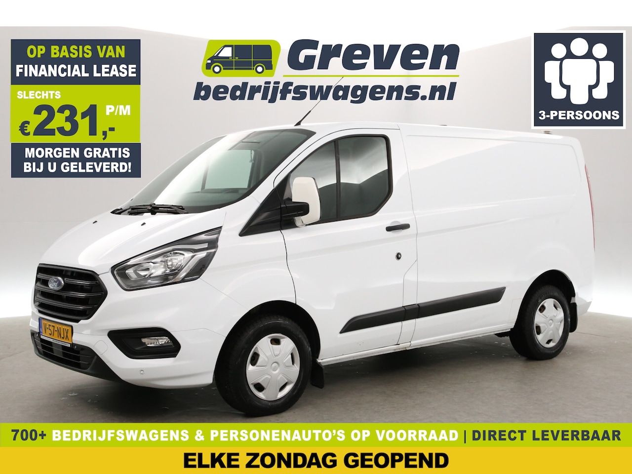 Ford Transit Custom - 280 2.0 TDCI L1H1 | Airco | Cruise | 3-Zits | Trekh. | Parkeersens. | Stoelverw. - AutoWereld.nl