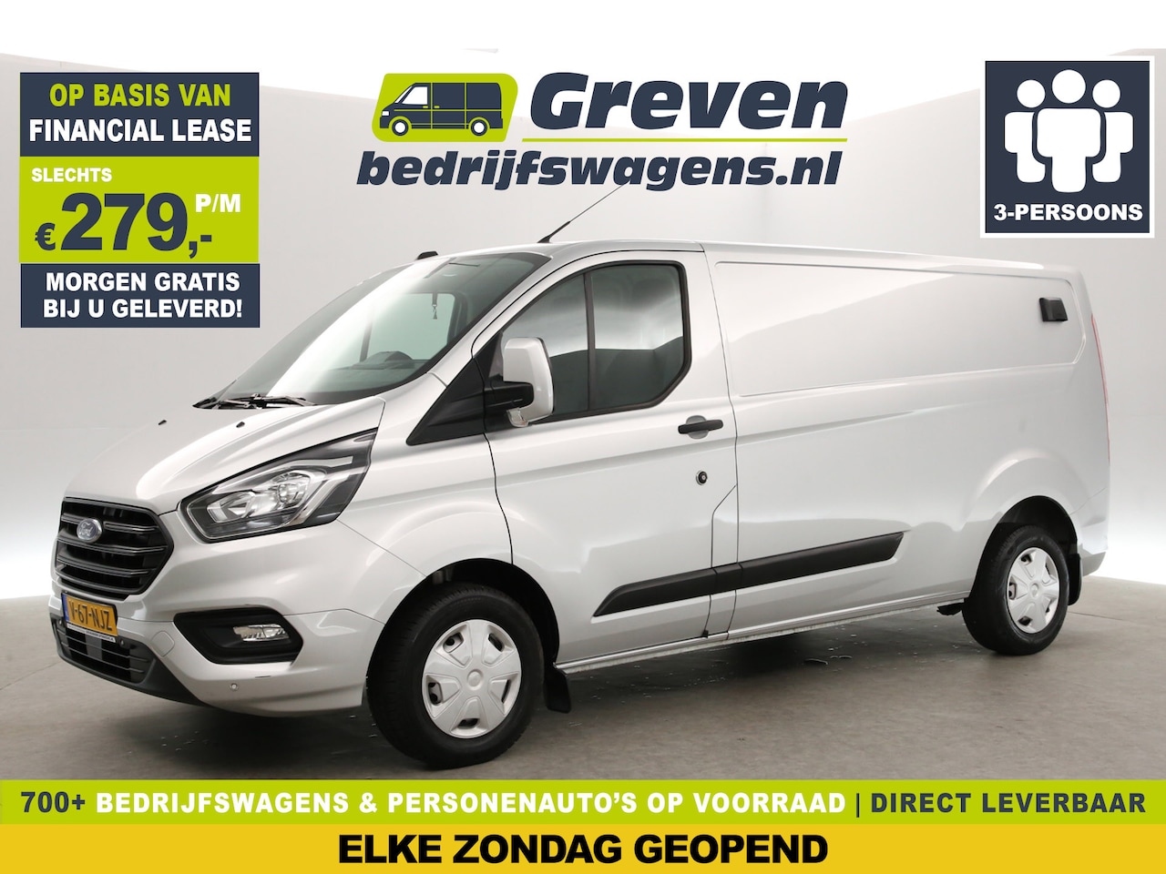 Ford Transit Custom - 300 2.0 TDCI L2H1 | 2800KG Trekgew. | Airco | Cruise | 3-Zits | Parkeersens. | LED - AutoWereld.nl