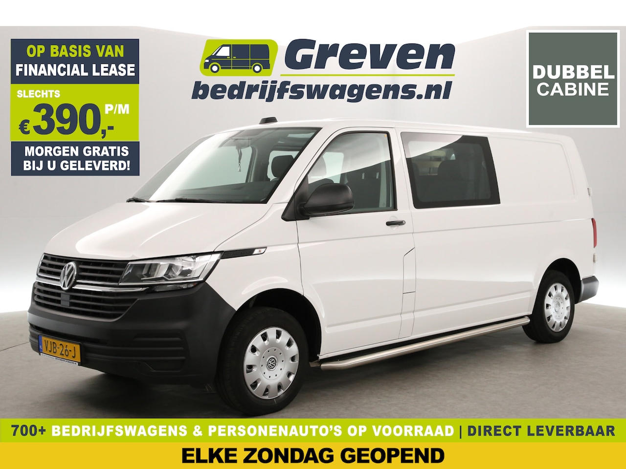Volkswagen Transporter - 2.0 TDI L2H1 | DC | Airco | Carplay | Trekh. | Cruise | Parkeersens. - AutoWereld.nl