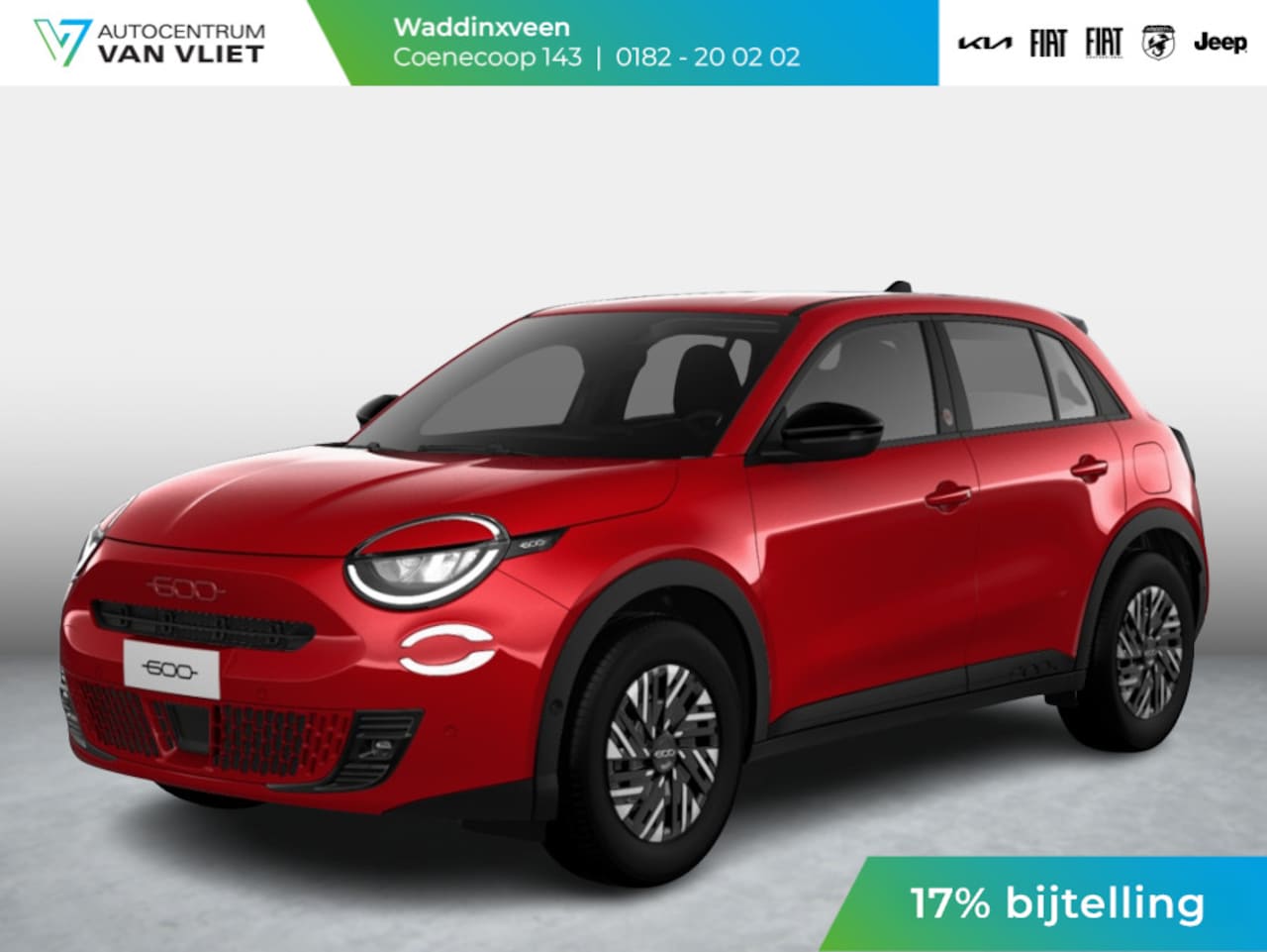 Fiat 600e - RED 54 kWh | 17% Bijtelling | Clima | Cruise | LED | PDC | Apple Carplay - AutoWereld.nl