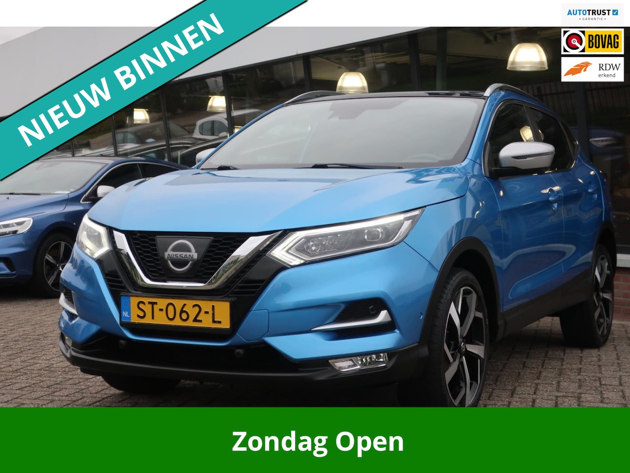 Nissan Qashqai - 1.2 Tekna + LED_LEDER_PANO_NAVI_KEYLESS_CAM_19-INCH. - AutoWereld.nl