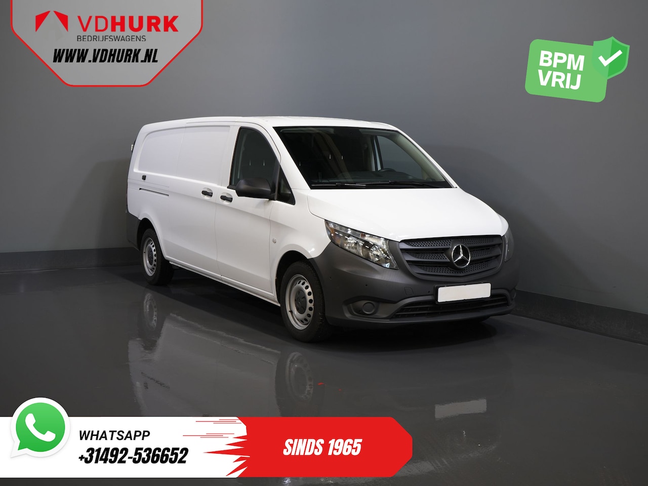 Mercedes-Benz Vito - 116 CDI Aut. L2 BPM VRIJ! Carplay/ Stoelverw./ 270gr deuren/ Cruise/ Airco/ Navi/ Camera/ - AutoWereld.nl