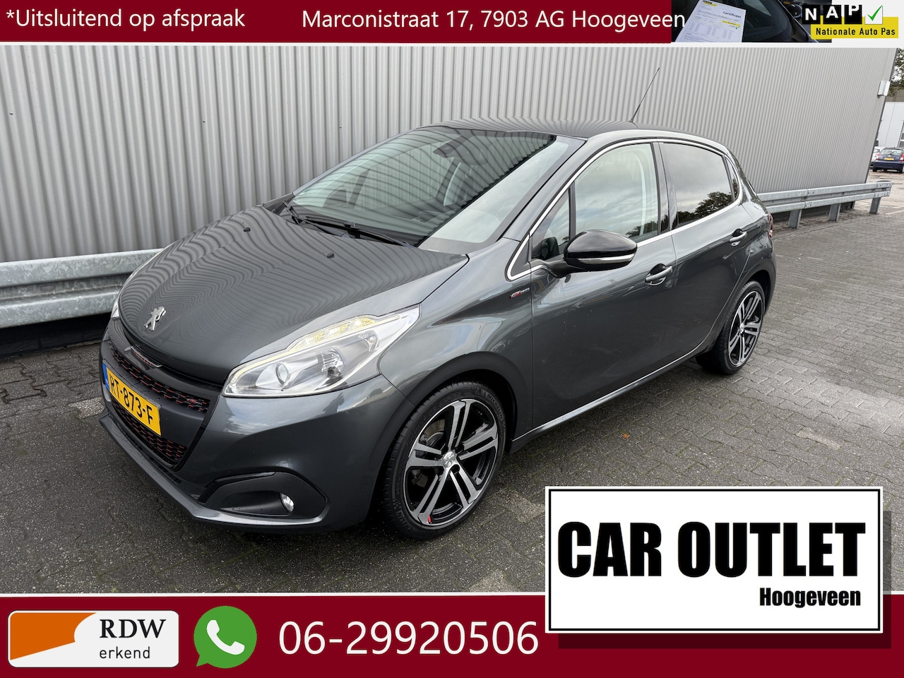 Peugeot 208 - 1.2 PureTech GT-line 133Dkm.NAP, H/Leer, Clima, Navi, CC, PDC & Cam, LM, nw. APK – Inruil - AutoWereld.nl