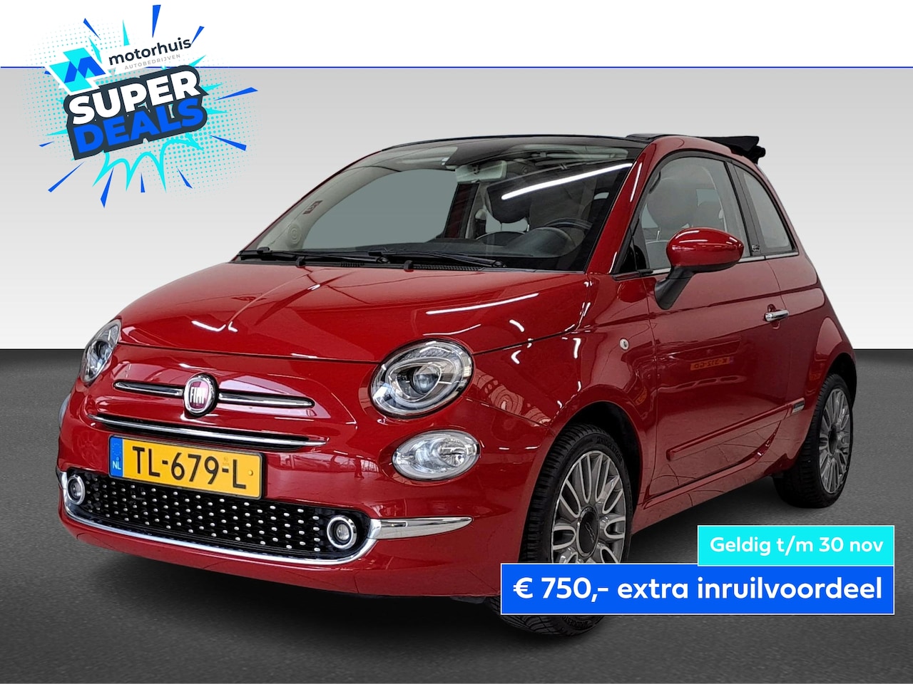 Fiat 500 C - 0.9 TURBO 80PK LOUNGE NAVI TEL CRUISE NAP - AutoWereld.nl