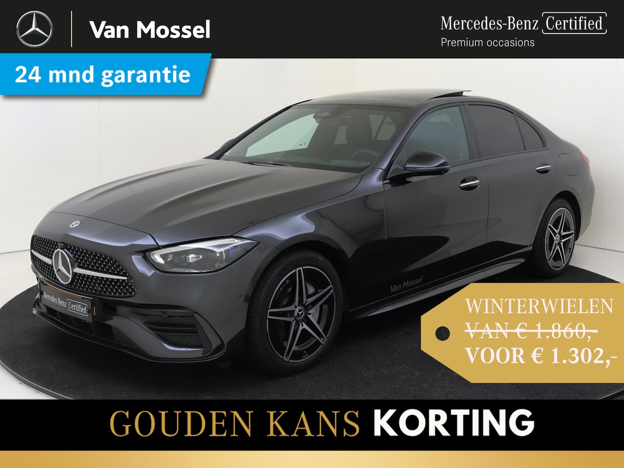 Mercedes-Benz C-klasse - 300 e Business Solution AMG / Premium Plus/ Panoramadak/ Night/ Head Up/ Burmester 3D/ Sto - AutoWereld.nl