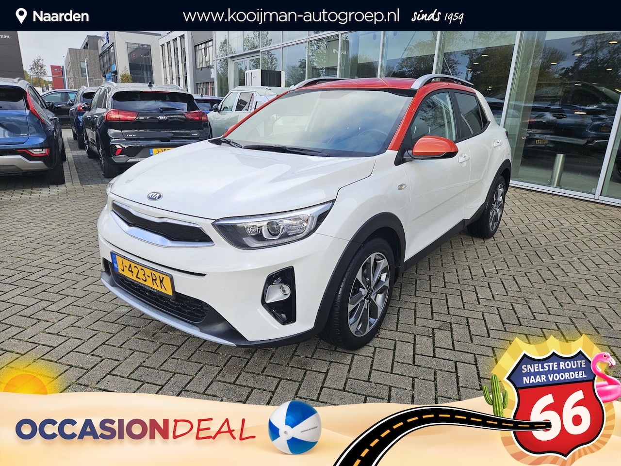 Kia Stonic - 1.0 T-GDi Sports Edition LM velgen, airco, acteruitrij camera, uniek interieur, nieuw gele - AutoWereld.nl
