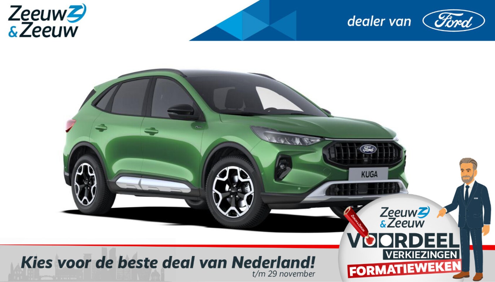 Ford Kuga - 2.5 PHEV Active X 243pk | €4.000.- korting | GRATIS LAADPAAL INCL. INSTALLATIE | 0,99% ren - AutoWereld.nl