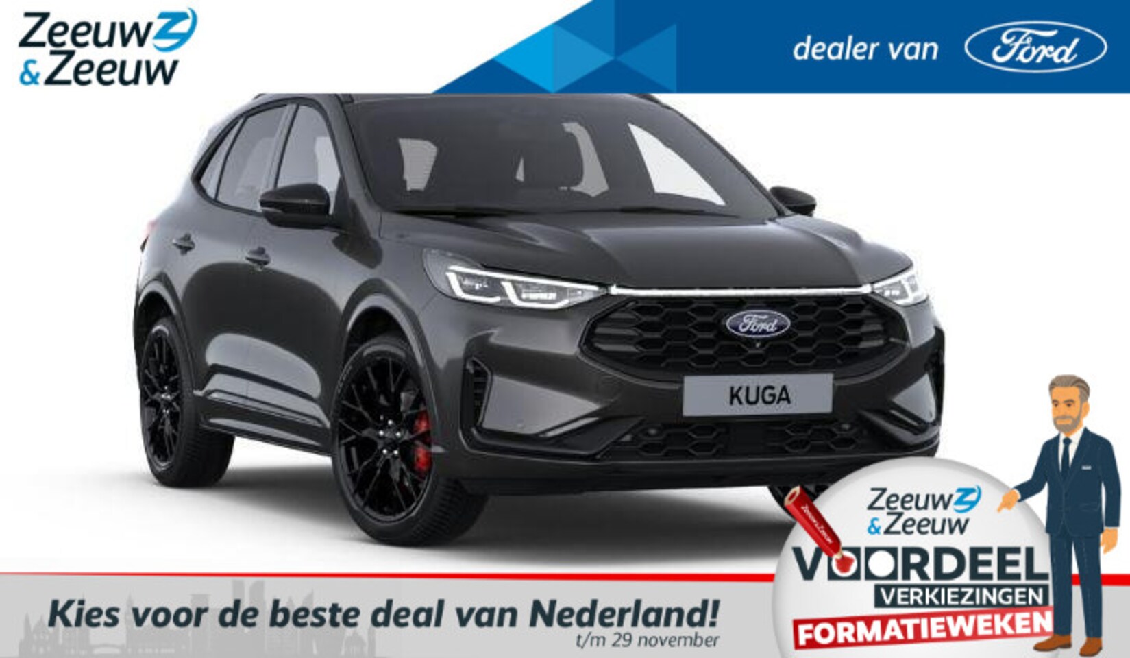 Ford Kuga - 2.5 PHEV Sound Edition | 20" Velgen | Panoramadak | El. Trekhaak | Winter Pack | Matrix LE - AutoWereld.nl