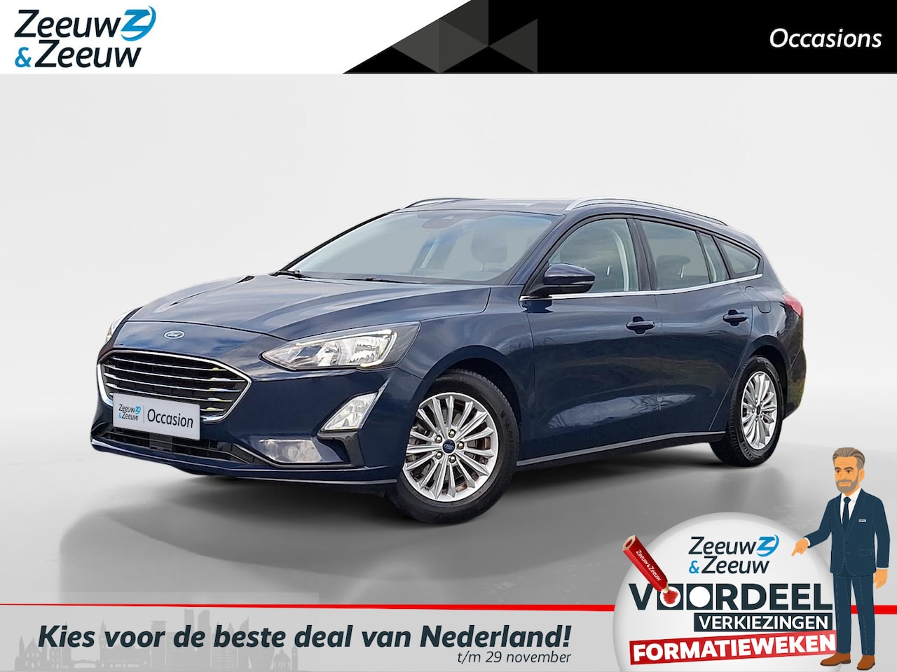 Ford Focus Wagon - 1.5 EcoBoost Titanium Business 150PK | Trekhaak | Adaptieve Cruise Control | 1500KG Trekge - AutoWereld.nl