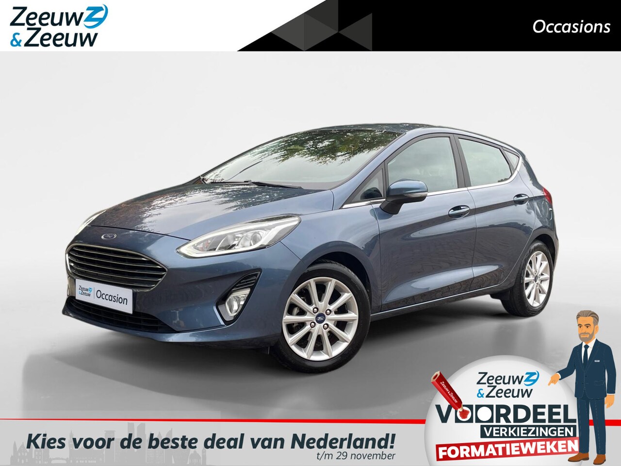 Ford Fiesta - 1.0 EcoBoost Titanium | Winter Pack | Apple CarPlay / Android Auto | Climate Control | Par - AutoWereld.nl