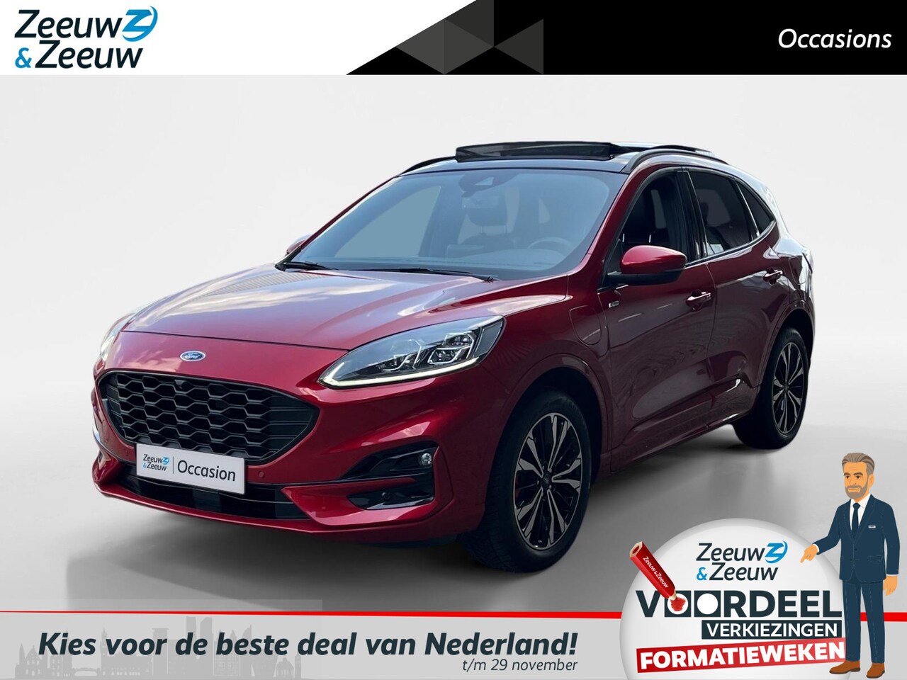 Ford Kuga - 2.5 PHEV ST-Line X | Navigatie | Schuif/Kantel Dak | Adaptieve Cruise Control | Winterpack - AutoWereld.nl