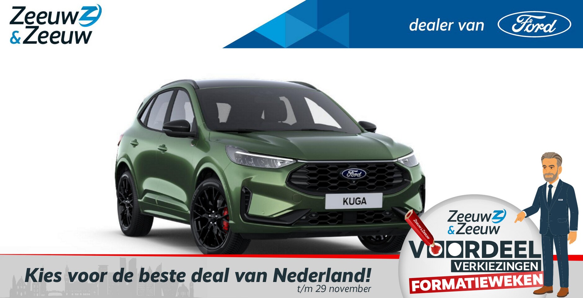 Ford Kuga - 2.5 PHEV ST-Line X | Black Pack | 20" Lichtmetaal | Led verlichting | 360Camera | Adaptive - AutoWereld.nl