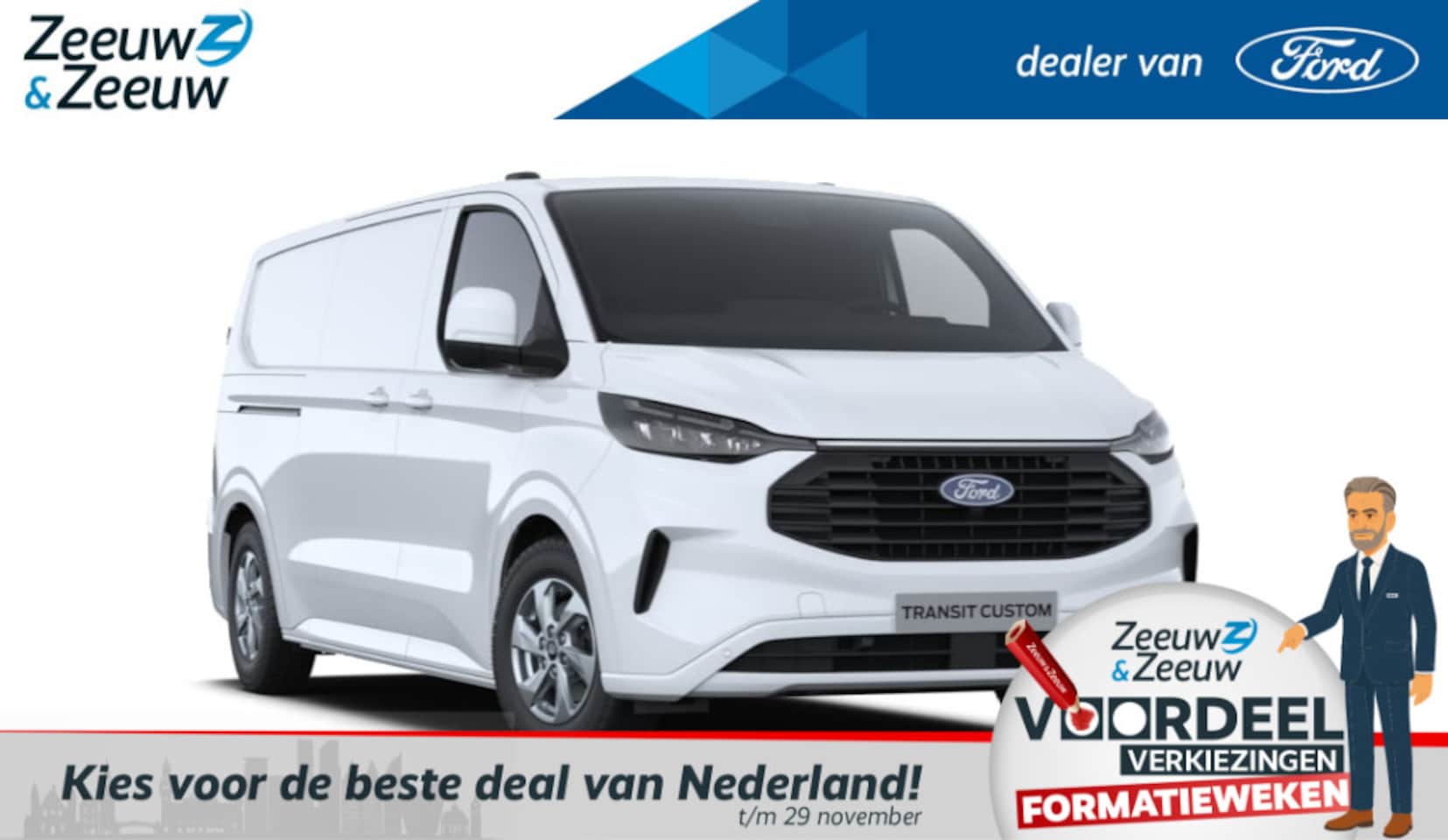 Ford E-Transit Cust. - Custum 340 L2H1 Limited 65 kWh Ford E-Transit Cust. 320 L2H1 Limited 65 kWh | Volledig ele - AutoWereld.nl