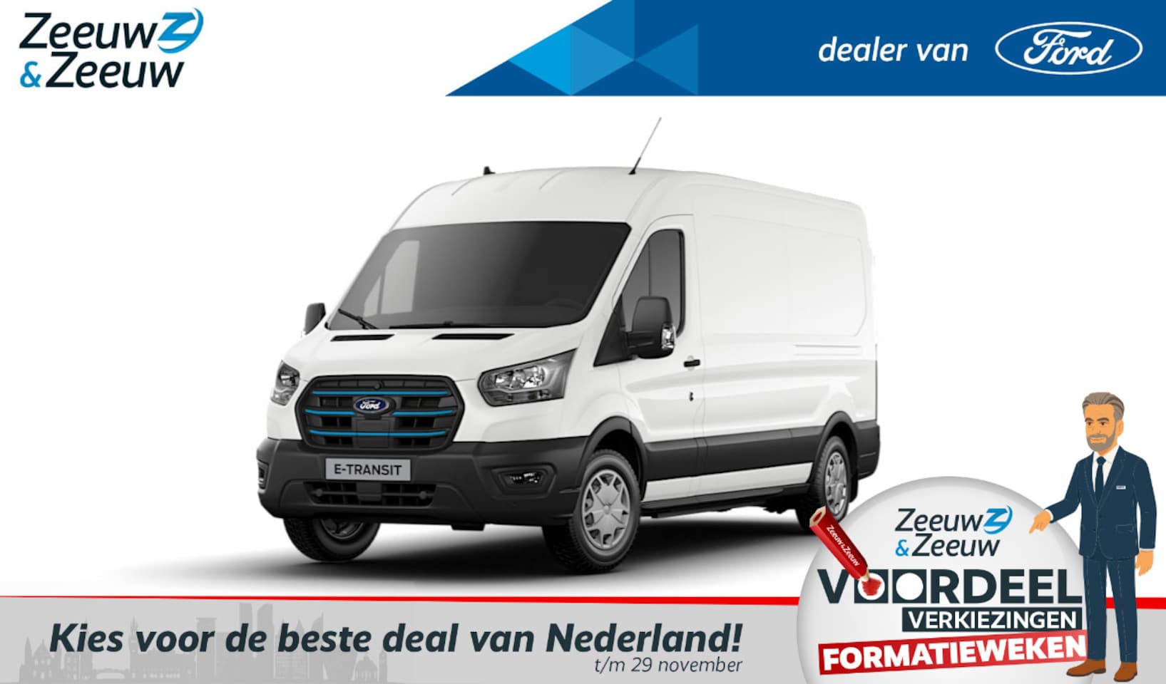 Ford E-Transit - 350 L3H2 Trend 68 kWh | Laadruimteverlichting | Stoelverwarming | Climate control | Parkee - AutoWereld.nl
