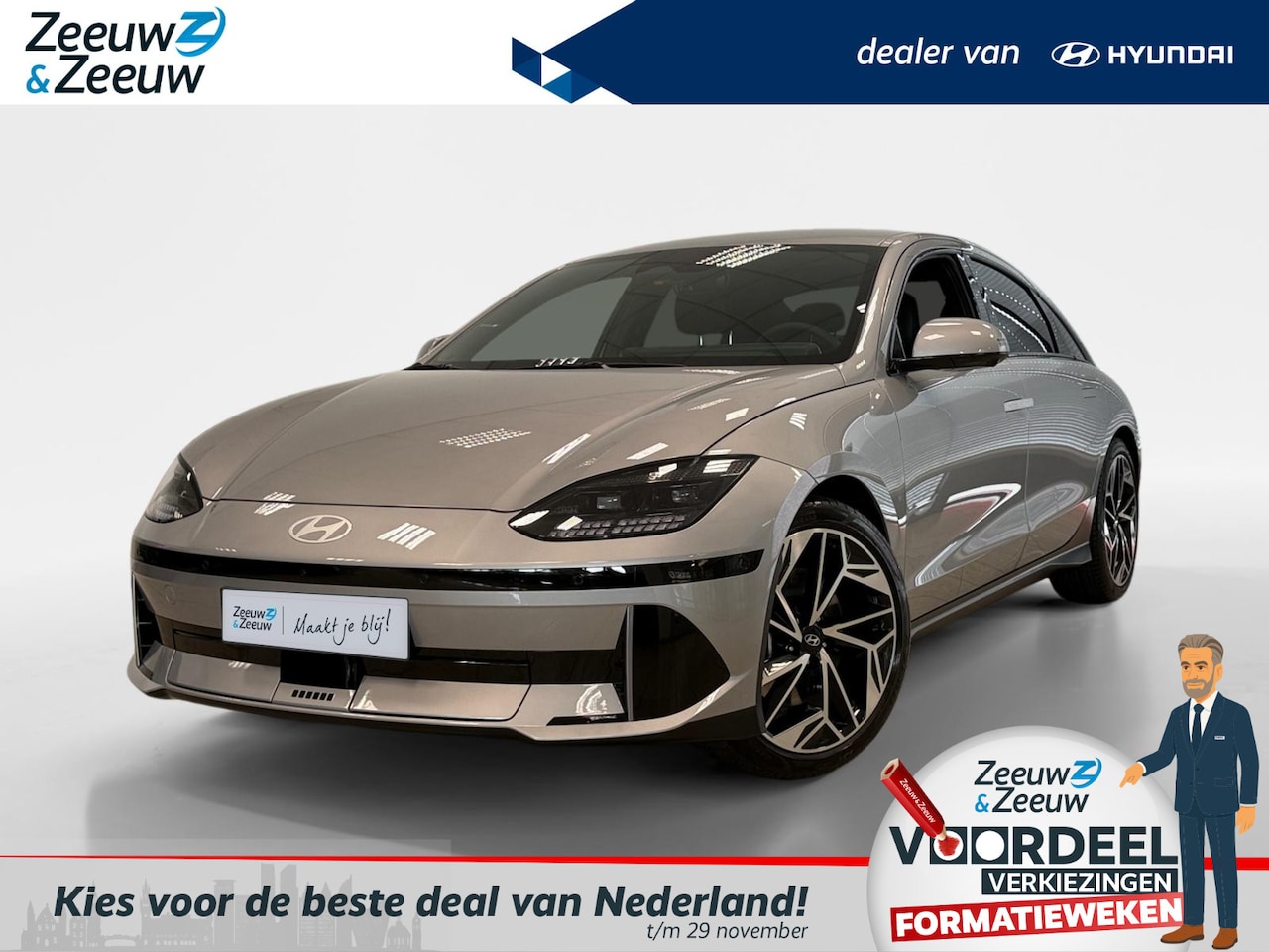 Hyundai IONIQ 6 - LOUNGE | 77 KWH | VAN €59.989,- VOOR €56.950,- | DIRECT LEVERBAAR | - AutoWereld.nl