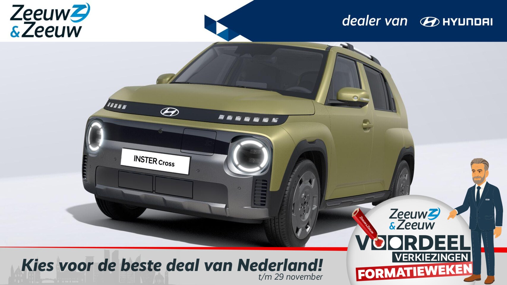 Hyundai Inster Cross - Cross Sky Plus 49 kWh | VAN € 33.950,- VOOR € 31950,- | Private lease vanaf 320 ,- PM | - AutoWereld.nl