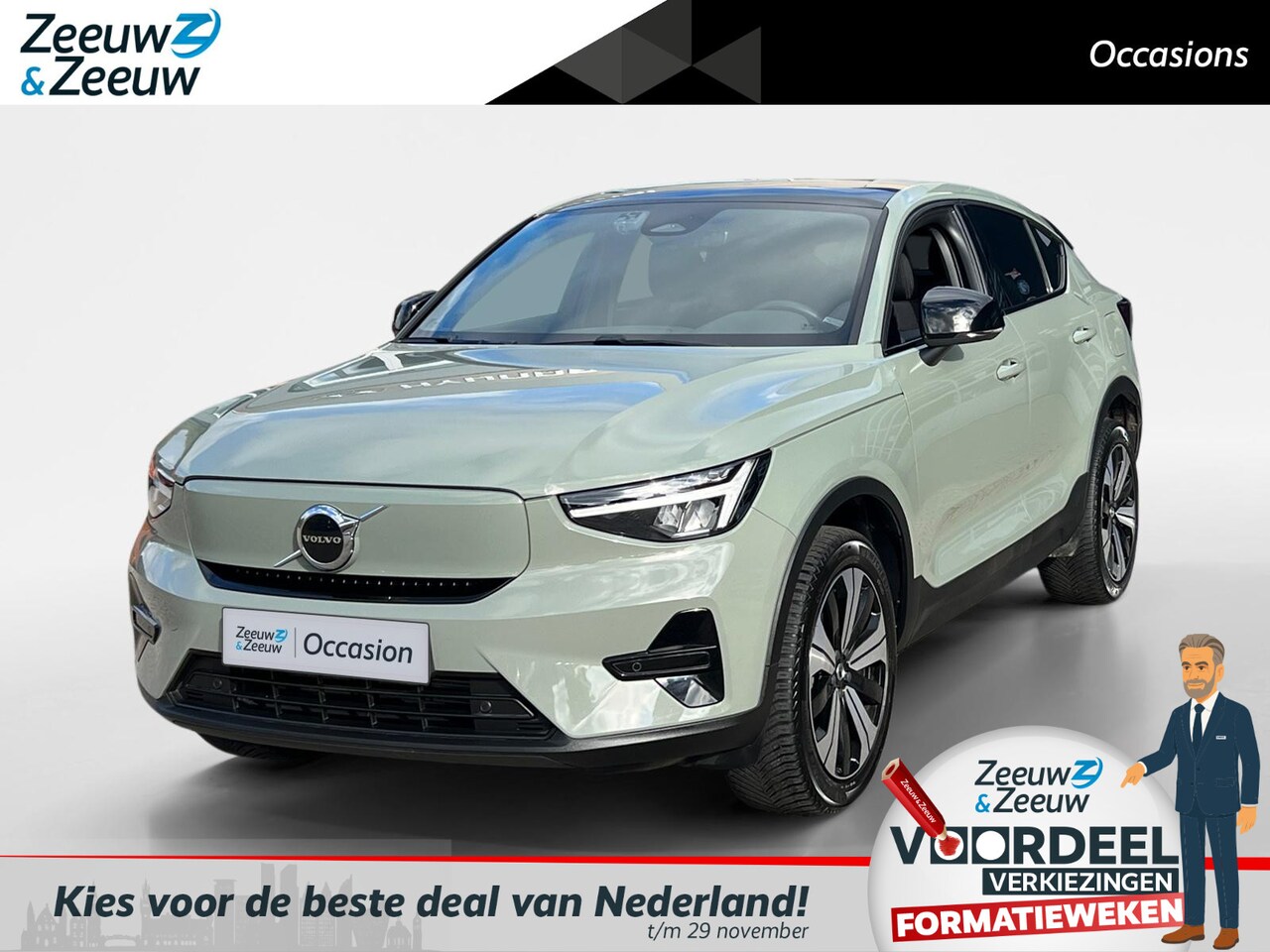 Volvo C40 - Single Motor Plus 69 kWh | Panoramadak | 19'' wielen | Navigatie | Stoel- & stuurwielverwa - AutoWereld.nl