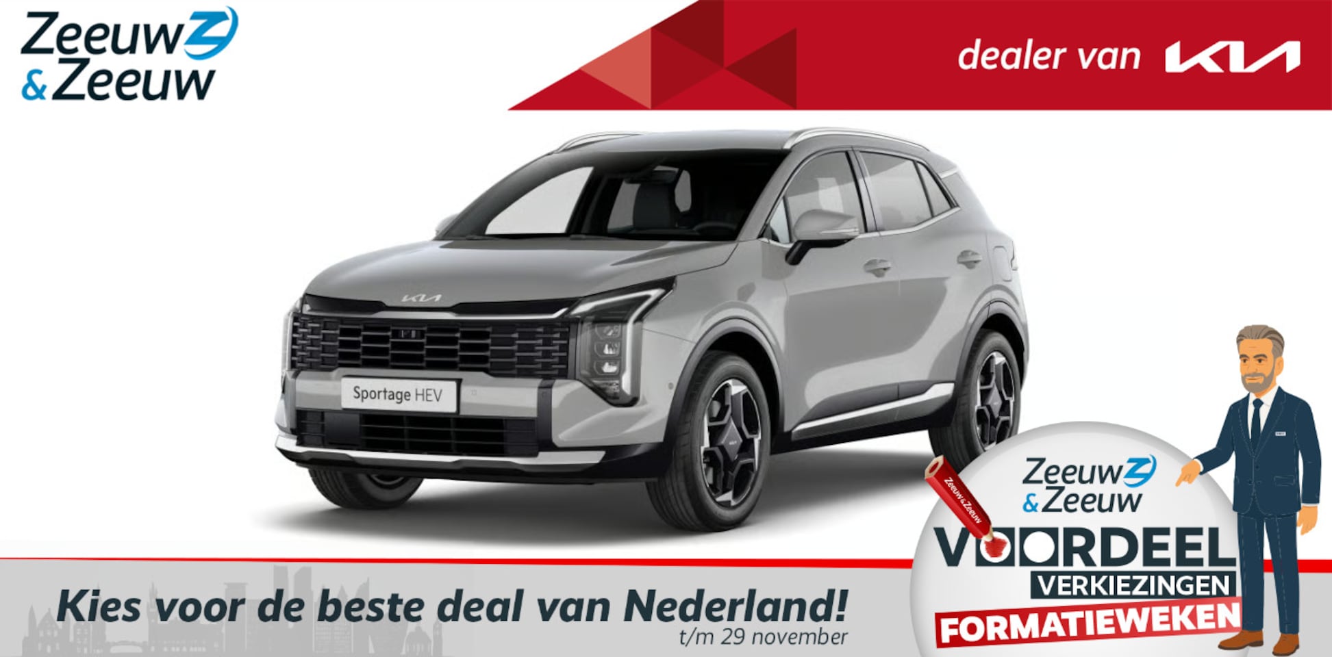 Kia Sportage - 1.6 T-GDi Hybrid DynamicLine FACELIFT NU TE BESTELLEN | 1510KG TREKGEWICHT | Stuurwiel en - AutoWereld.nl