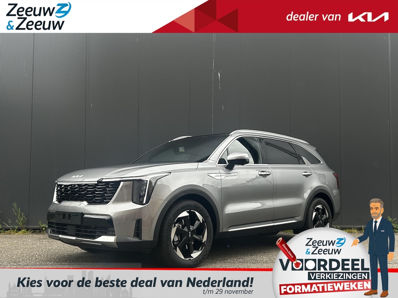 Kia Sorento - 1.6 T-GDi Plug-in Hybrid 4WD DynamicPlusLine 7p. NIEUW TE BESTELLEN FACELIFT MODEL | Panor - AutoWereld.nl