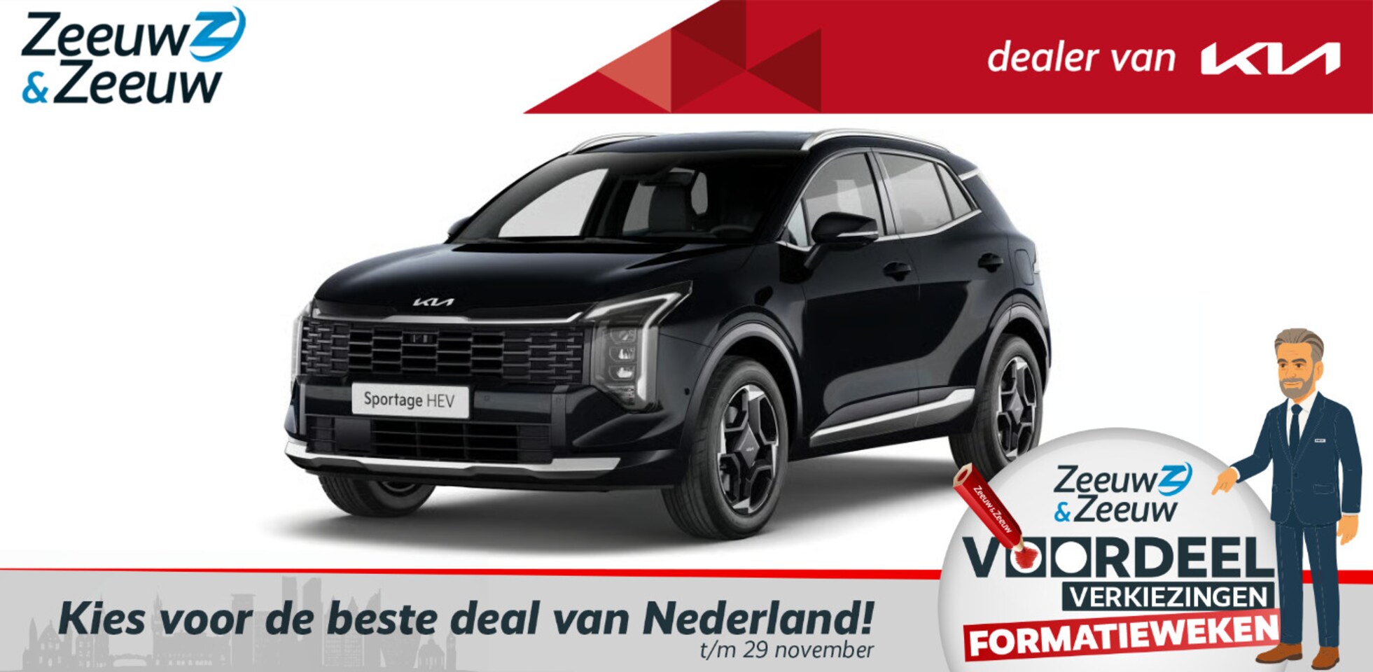 Kia Sportage - 1.6 T-GDi Hybrid DynamicLine FACELIFT NU TE BESTELLEN | 1510KG TREKGEWICHT | Stuurwiel en - AutoWereld.nl