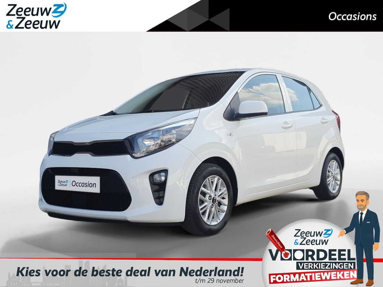 Kia Picanto - 1.0 DPi DynamicLine | Camera | Airco | Cruise control | Lichtmetalen velgen | Apple Carpla - AutoWereld.nl