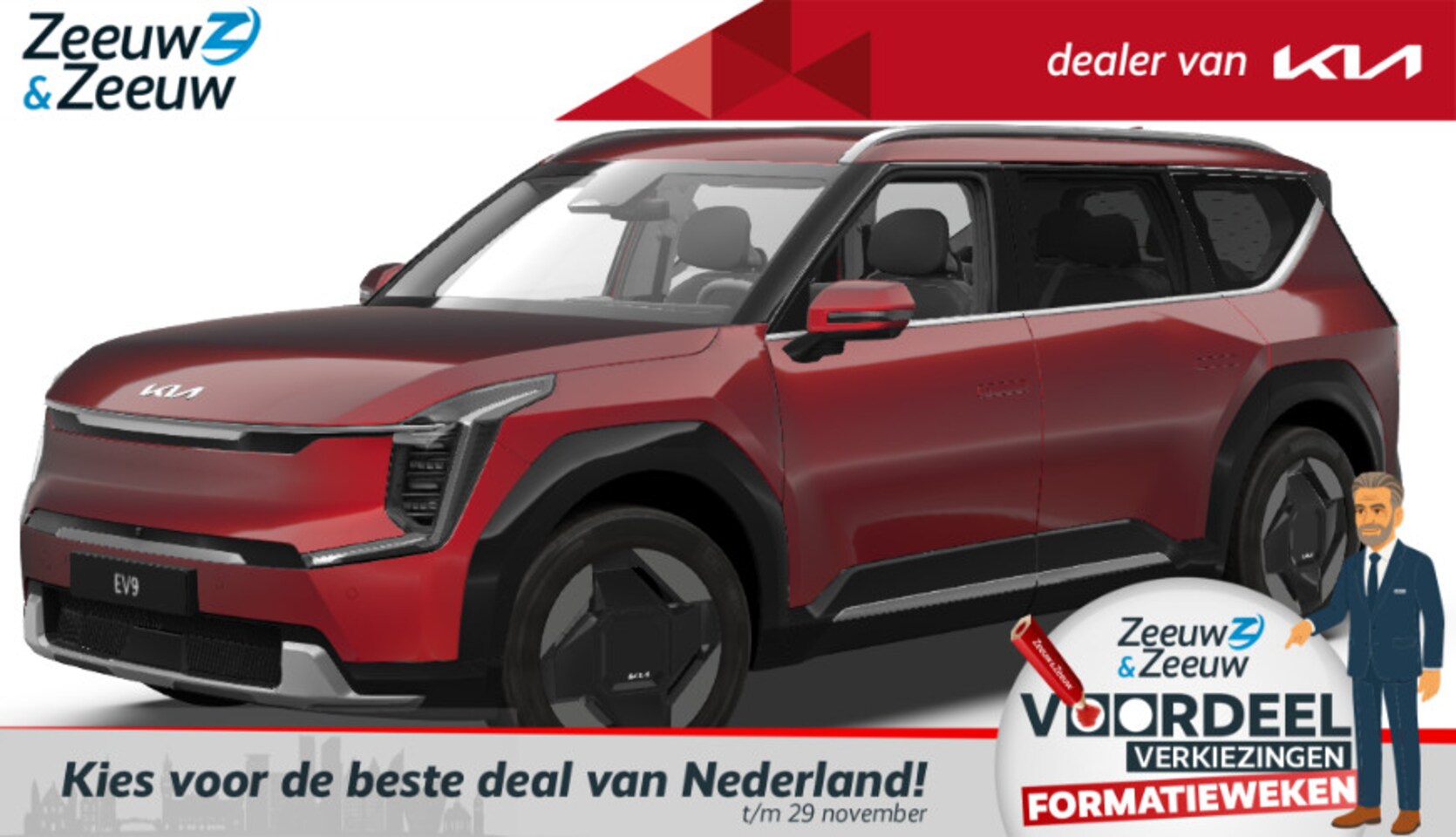 Kia EV9 - Air AWD 99.8 kWh | € 4.000 korting | €700 korting op laadpaal | Private Lease vanaf €1050, - AutoWereld.nl