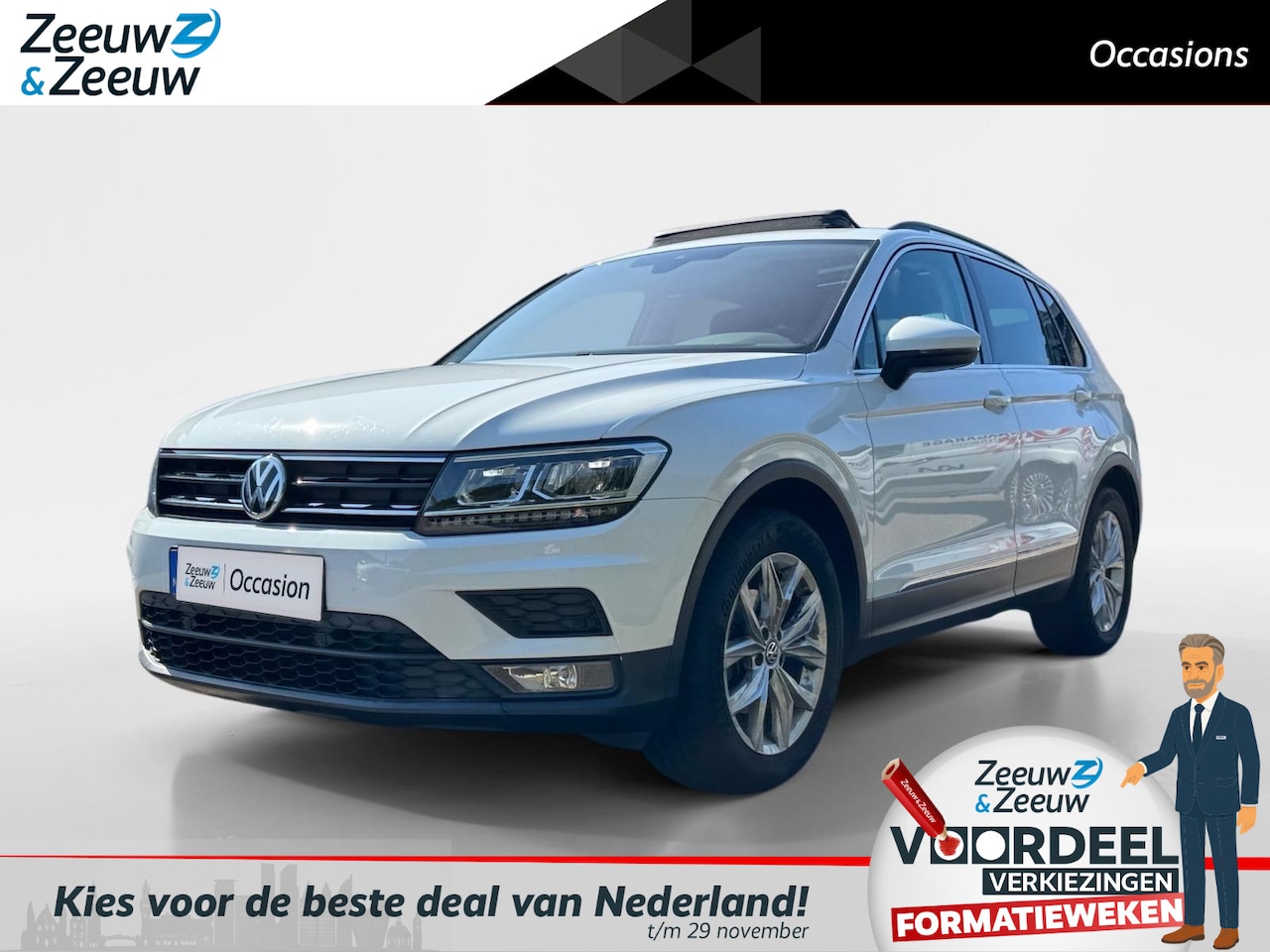 Volkswagen Tiguan - 1.5 TSI ACT Comfortline Panoramadak | Stoel verwarming | Keyless - AutoWereld.nl