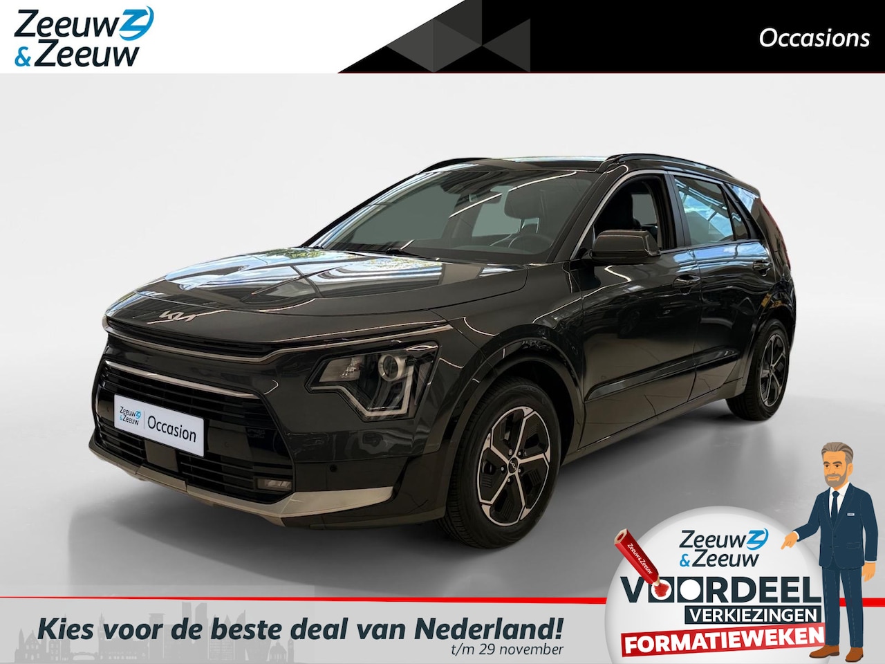 Kia Niro - 1.6 GDi Hybrid Dynamicplusline | Airco | Navi | Camera | Leder | Stoelverwarming | Stuurve - AutoWereld.nl
