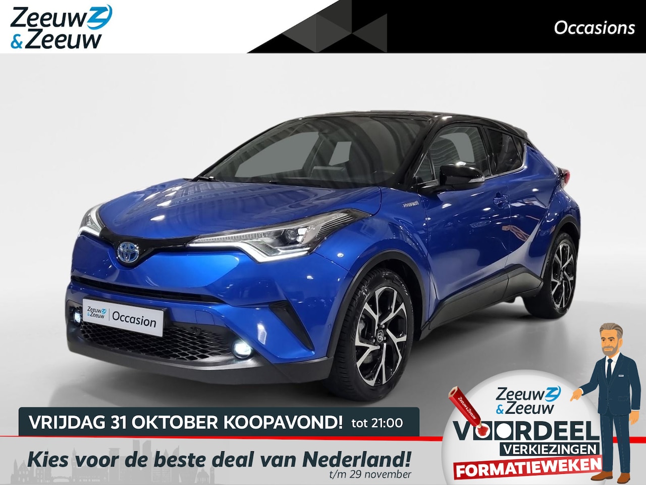 Toyota C-HR - 1.8 Hybrid Bi-Tone * Dealer Onderhouden * Trekhaak * Winterpack * Camera * Navigatie * Cru - AutoWereld.nl