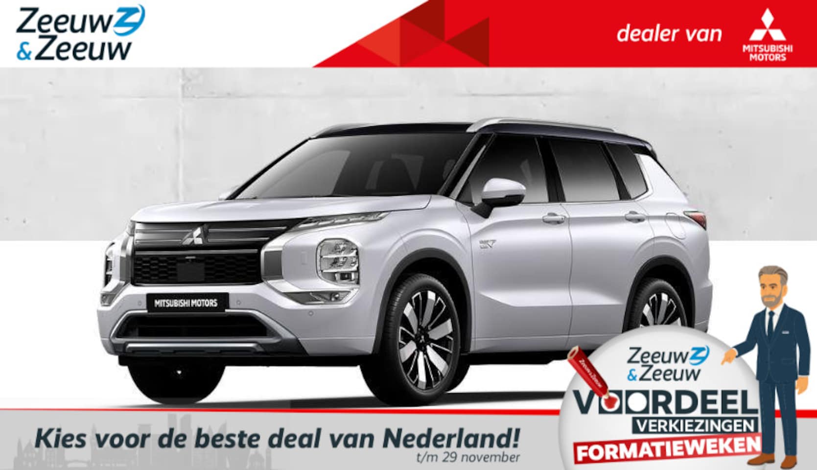 Mitsubishi Outlander - 2.4 PHEV Instyle+ € 4000,- korting | 8 jaar garantie | Vanaf prijs - AutoWereld.nl