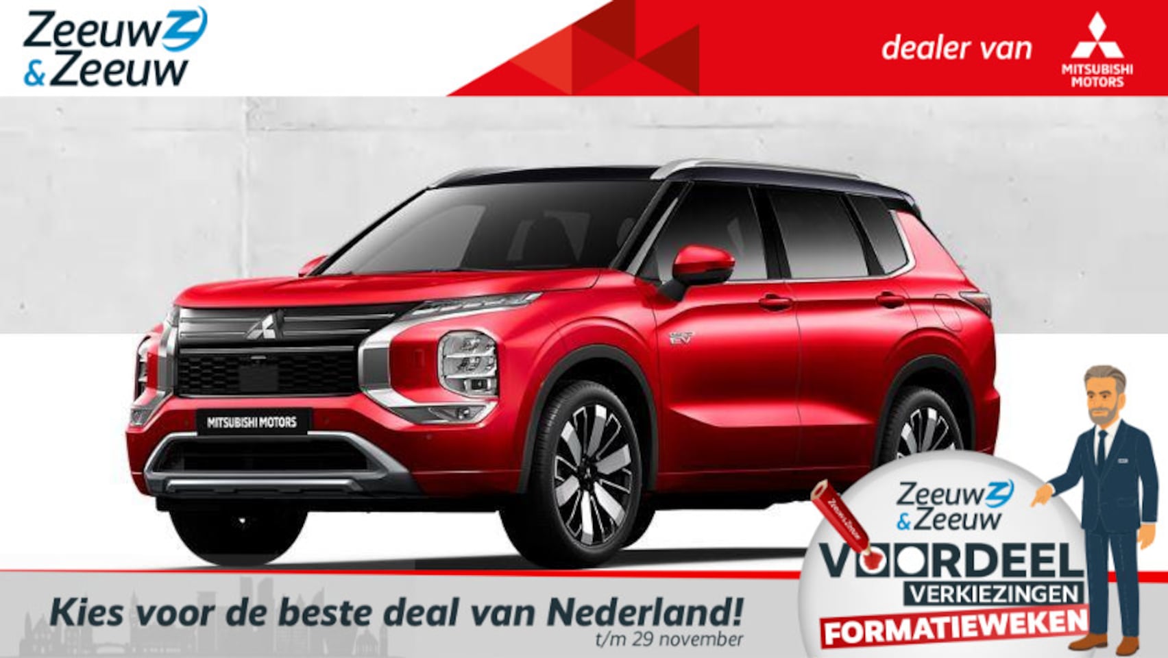 Mitsubishi Outlander - 2.4 PHEV Instyle+ € 4000,- korting |  8 jaar garantie | Vanaf prijs - AutoWereld.nl