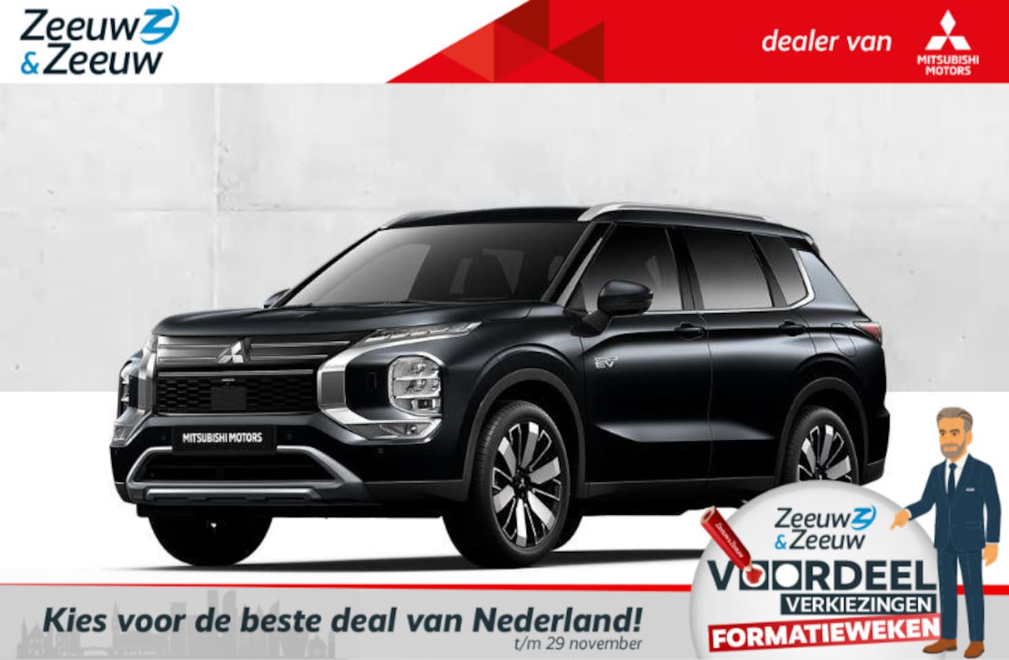 Mitsubishi Outlander - 2.4 PHEV Instyle € 4000,- korting |  8 jaar garantie | Vanaf prijs - AutoWereld.nl