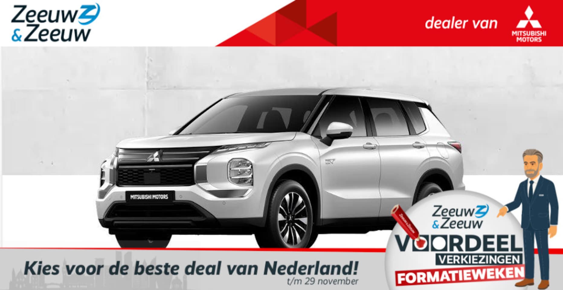 Mitsubishi Outlander - 2.4 PHEV Intense € 4000,- korting |  8 jaar garantie | Vanaf prijs - AutoWereld.nl
