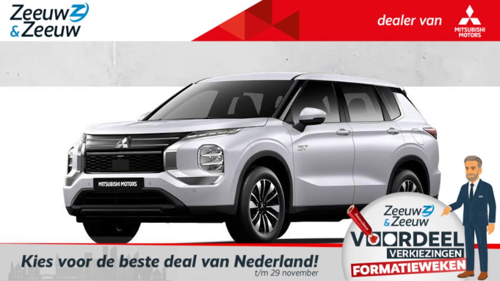 Mitsubishi Outlander - 2.4 PHEV Intense € 4000,- korting | 8 jaar garantie | Vanaf prijs - AutoWereld.nl