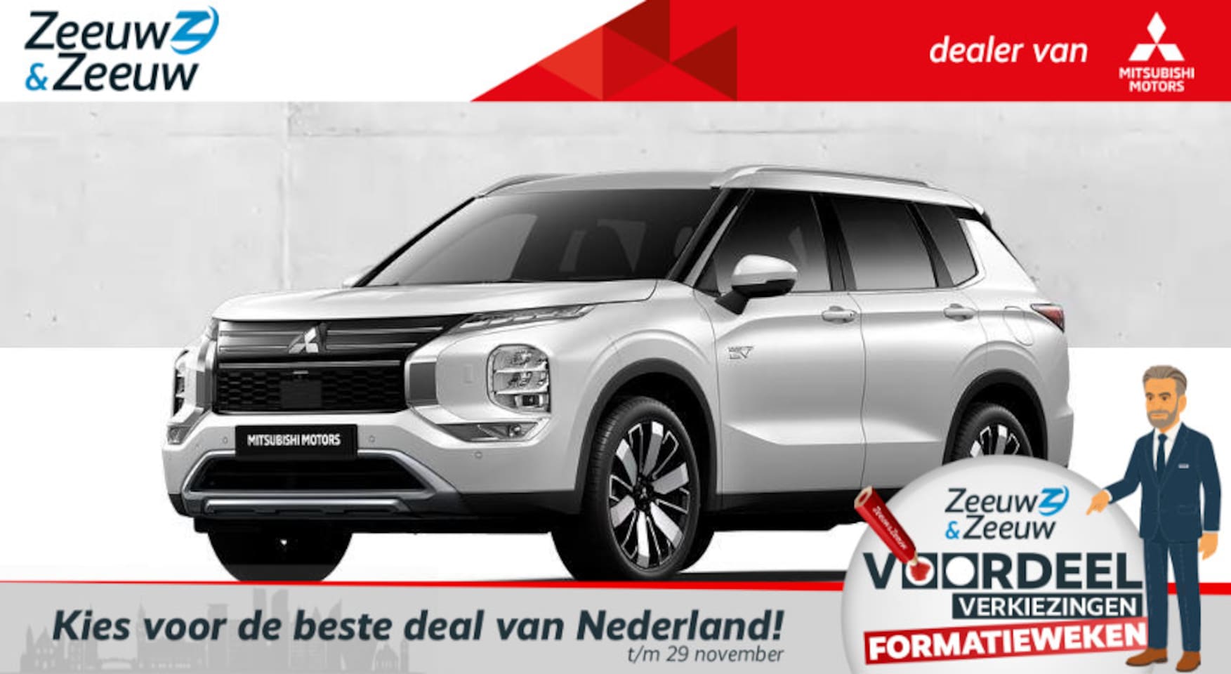 Mitsubishi Outlander - 2.4 PHEV Instyle € 4000,- korting | 8 jaar garantie | Vanaf prijs - AutoWereld.nl