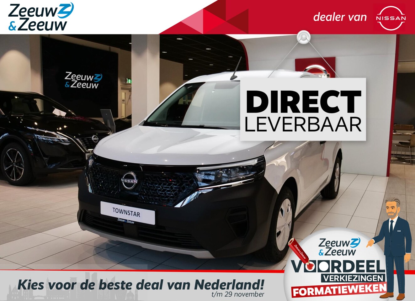 Nissan Townstar - N-Connecta L2 44 kWh Nissan TOWNSTAR N-Connecta L2 45 kWh | 22% VOORRAAD KORTING | TREKVER - AutoWereld.nl