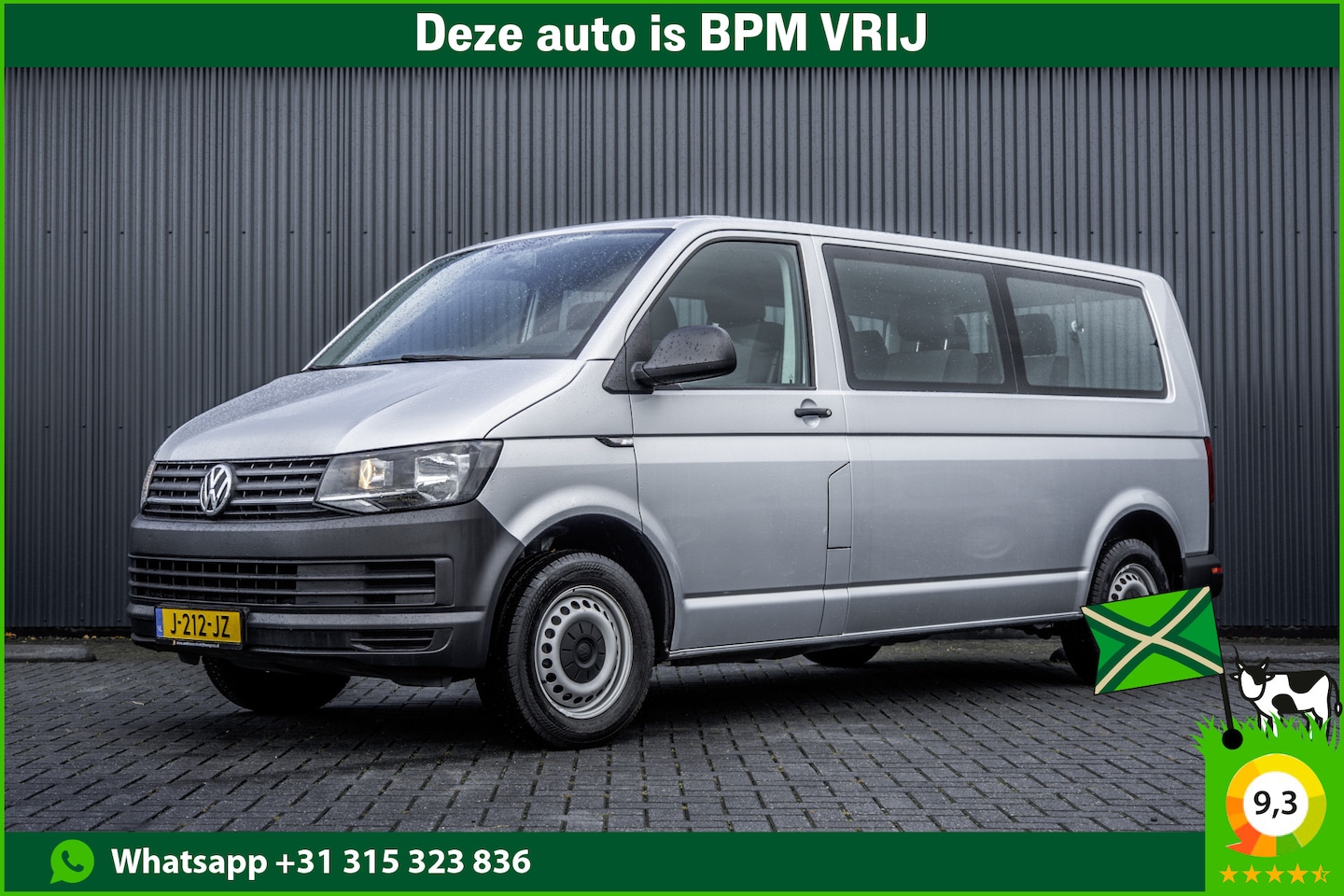 Volkswagen Transporter Kombi - T6 2.0TDI L2H1 | 9-Persoons | Incl. btw en bpm | Cruise | Airco | PDC | Euro 6 - AutoWereld.nl