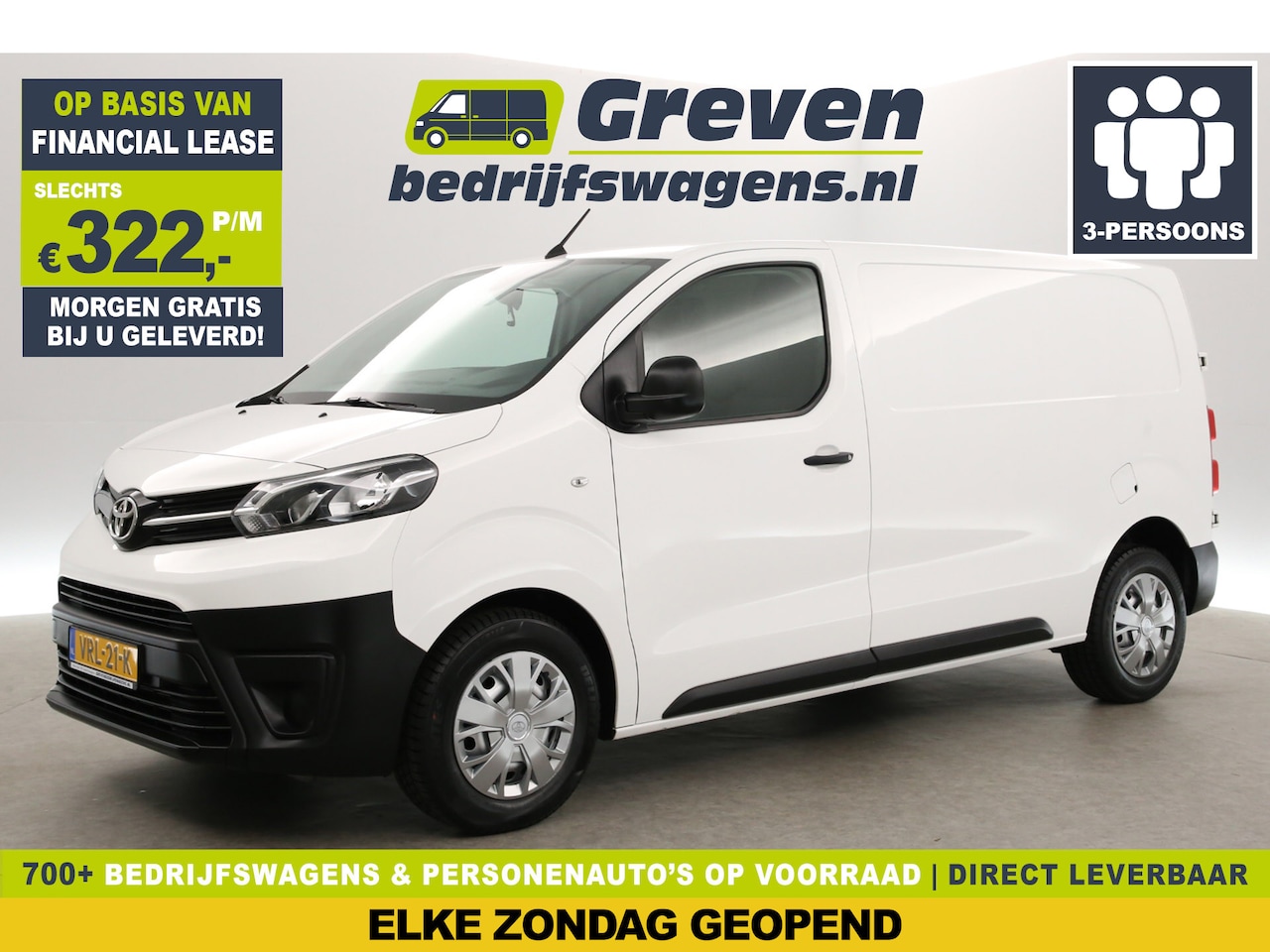 Toyota ProAce - 2.0 D-4D L2H1 | 145PK | Airco | Cruise | Carplay | 3-Zits | Parkeersens. - AutoWereld.nl