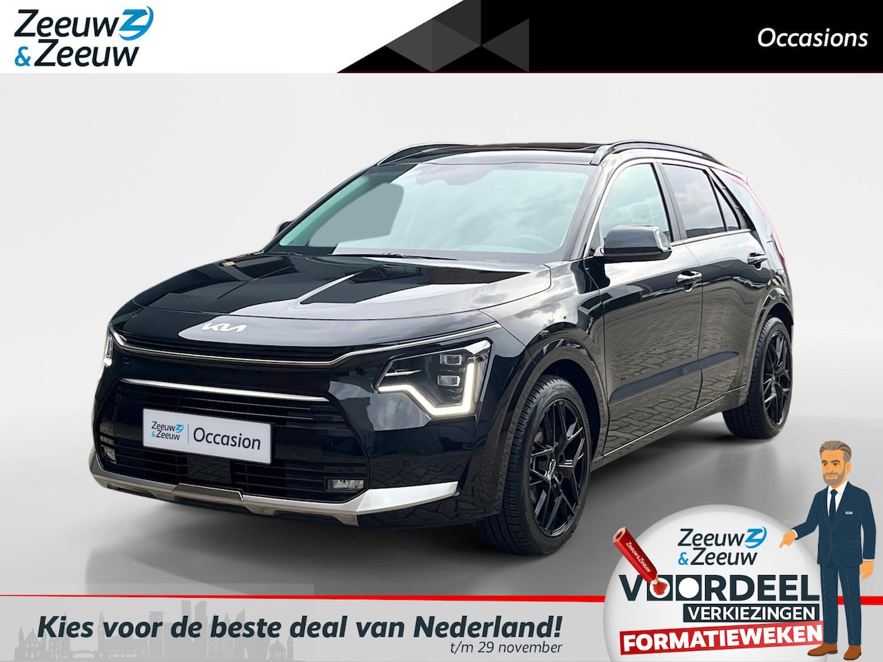Kia Niro - 1.6 GDi Hybrid DynamicPlusLine | 18'' inch LMV | Glazen schuif-/kanteldak | Stoel- en stuu - AutoWereld.nl