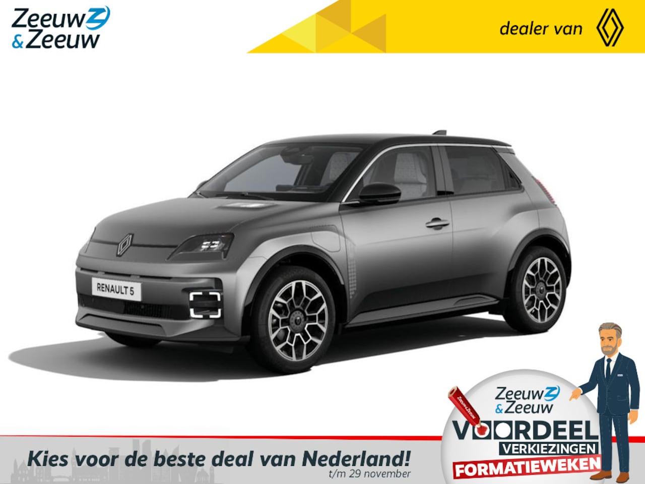 Renault 5 - comfort range Roland-Garros 52 kWh AUTO VAN HET JAAR | Nu leverbaar met € 1.000,- Zeeuw & - AutoWereld.nl