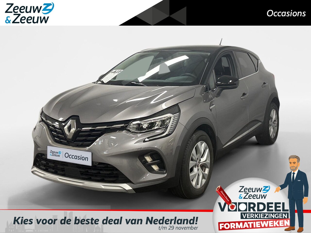 Renault Captur - 1.0 TCe 90 Intens NAVI AIRCO CAMERA CRUISE CONTROLE APPLE CARPLAY ANDROID AUTO HOGE INSTAP - AutoWereld.nl