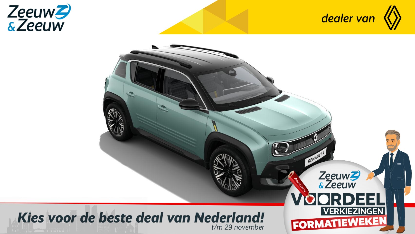 Renault 4 - comfort range iconic 52 kWh | NIEUW TE BESTELLEN NU MET €1.000,- SALE & SALE KORTING!!! - AutoWereld.nl