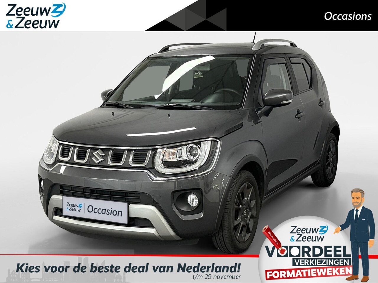 Suzuki Ignis - 1.2 Smart Hybrid Style LUXE UITVOERING AIRCO VOORSTOELVERWARMING NAVIGATIE APPLE CARPLAY/A - AutoWereld.nl
