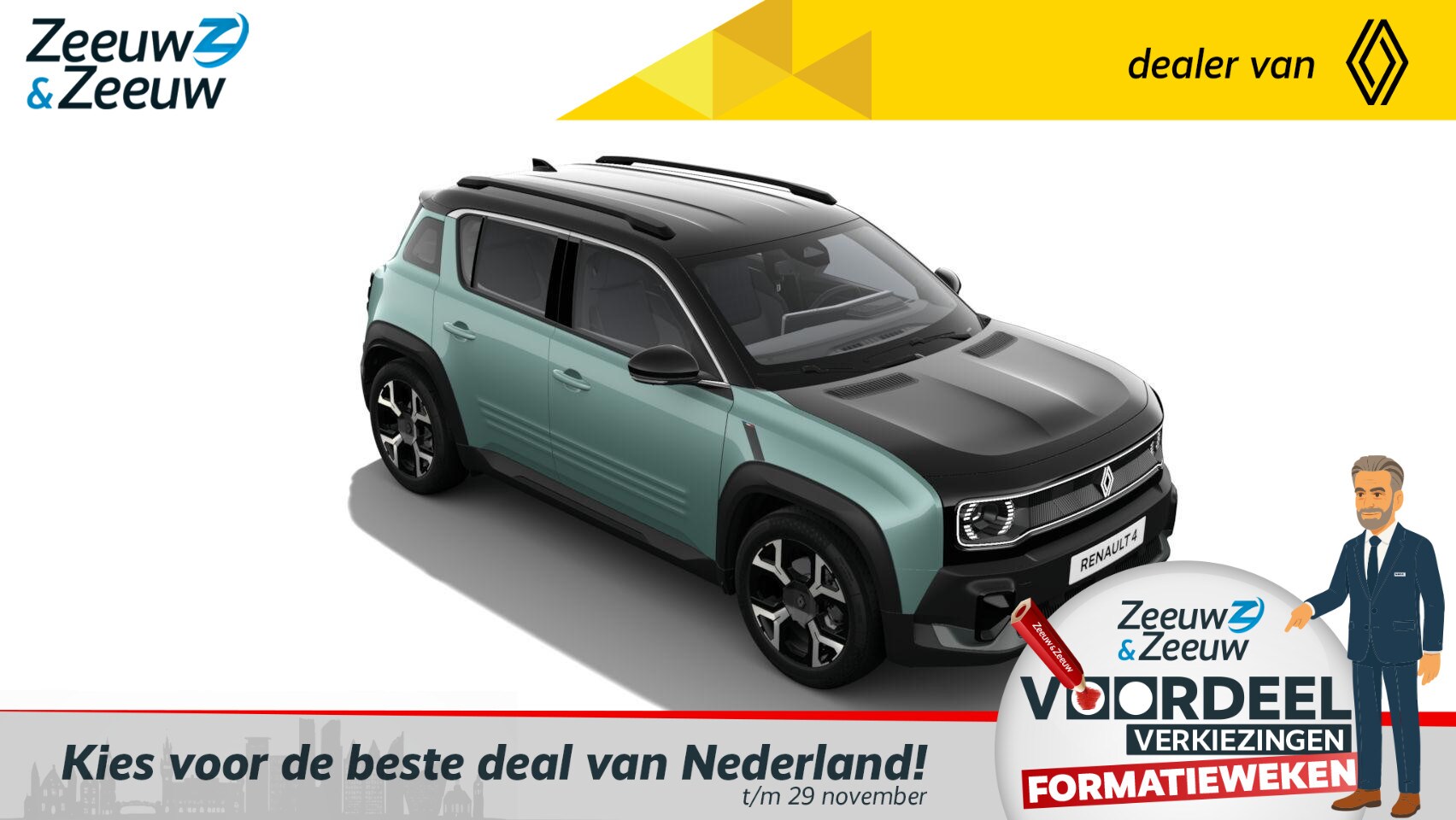 Renault 4 - comfort range techno 52 kWh | NIEUW TE BESTELLEN NU MET €1.000,- SALE & SALE KORTING!!! - AutoWereld.nl