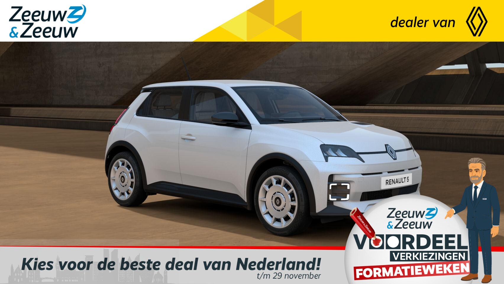 Renault 5 - urban range evolution 40 kWh | NU MET DE ZEEUW EN ZEEUW SWITCH ACTIE voor maar €360,- per - AutoWereld.nl