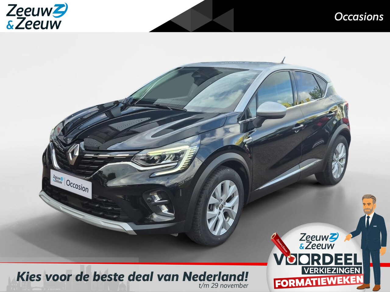 Renault Captur - 1.6 E-Tech Hybrid 145 Intens | Automaat | LMV | Zilver dak | Achteruitrijcamera | - AutoWereld.nl