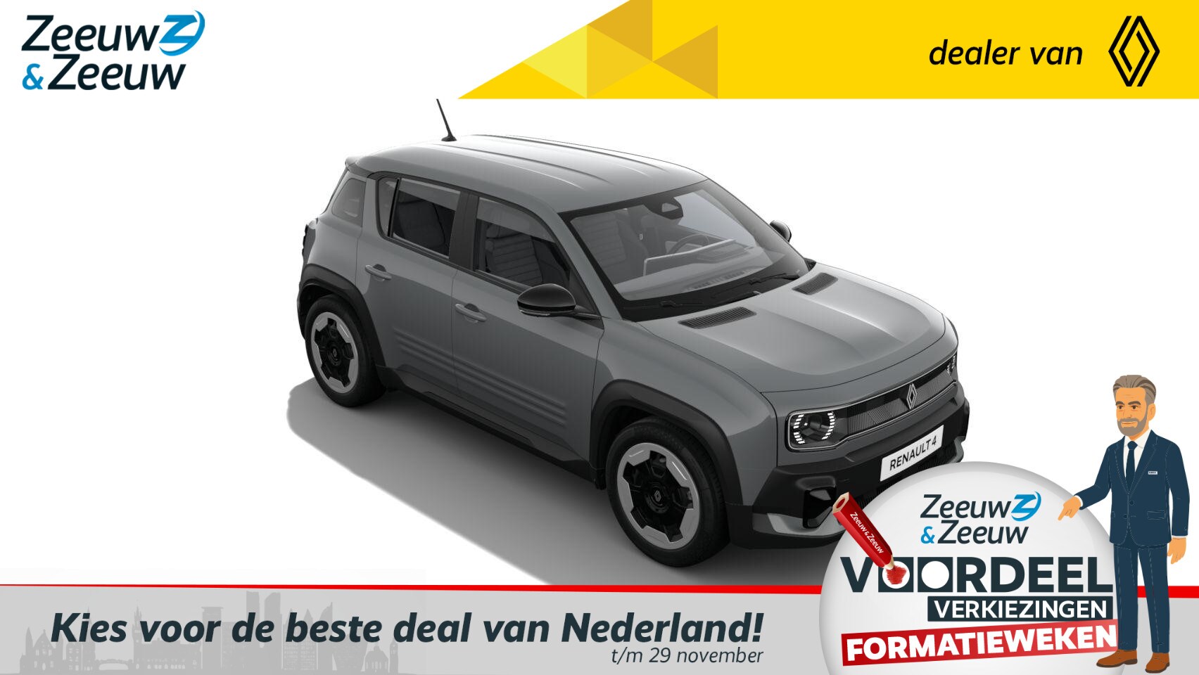 Renault 4 - comfort range evolution 52 kWh | NIEUW TE BESTELLEN NU MET €1.000,- SALE & SALE KORTING!!! - AutoWereld.nl