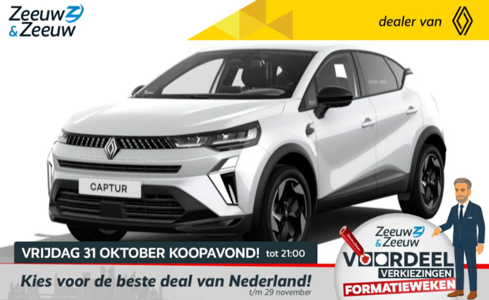 Renault Captur - 1.0 TCe 90 techno * € 1.800,- VOORDEEL * nieuw te bestellen * * Zeeuw & Zeeuw Renault Naal - AutoWereld.nl