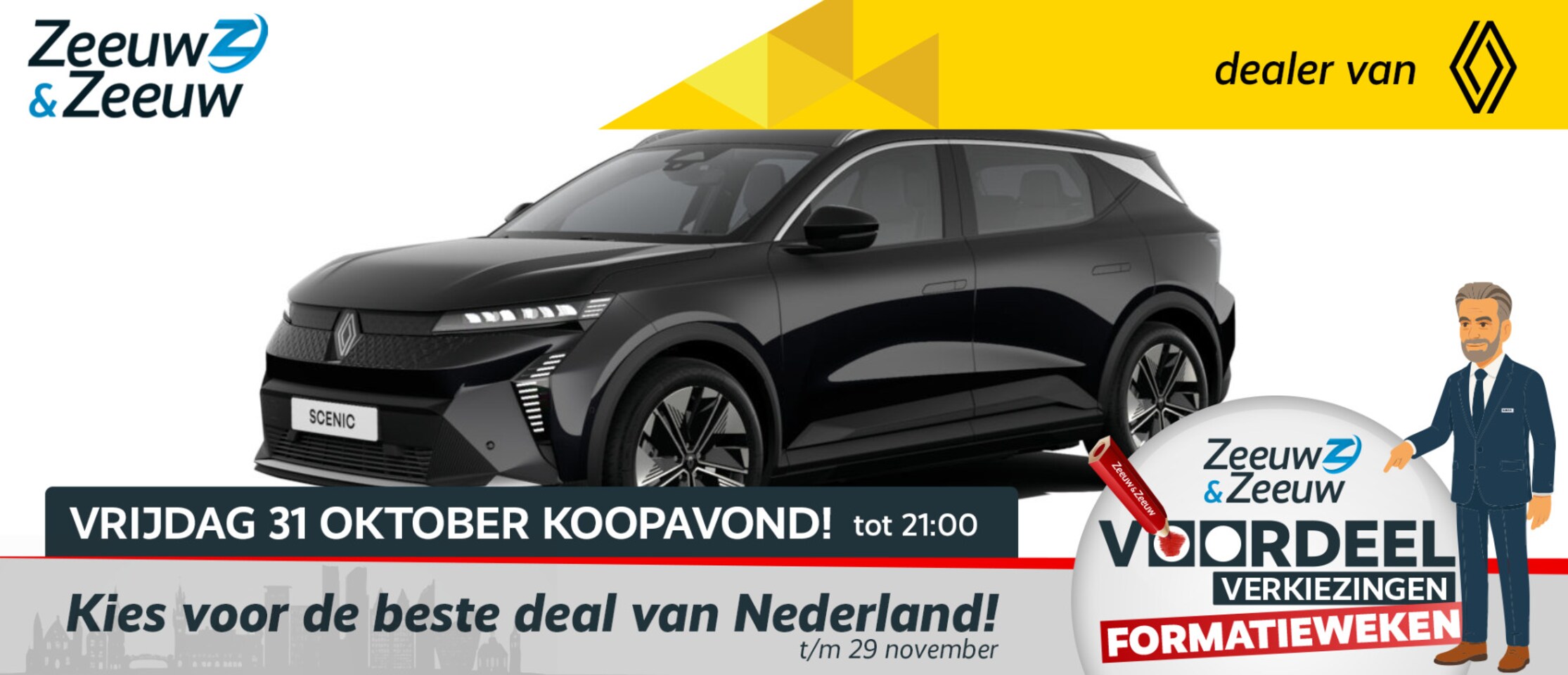 Renault Scenic E-Tech - EV60 comfort range techno * € 2.500,- VOORRAAD PREMIE * Elektrisch Verwarmbaar Stuurwiel * - AutoWereld.nl