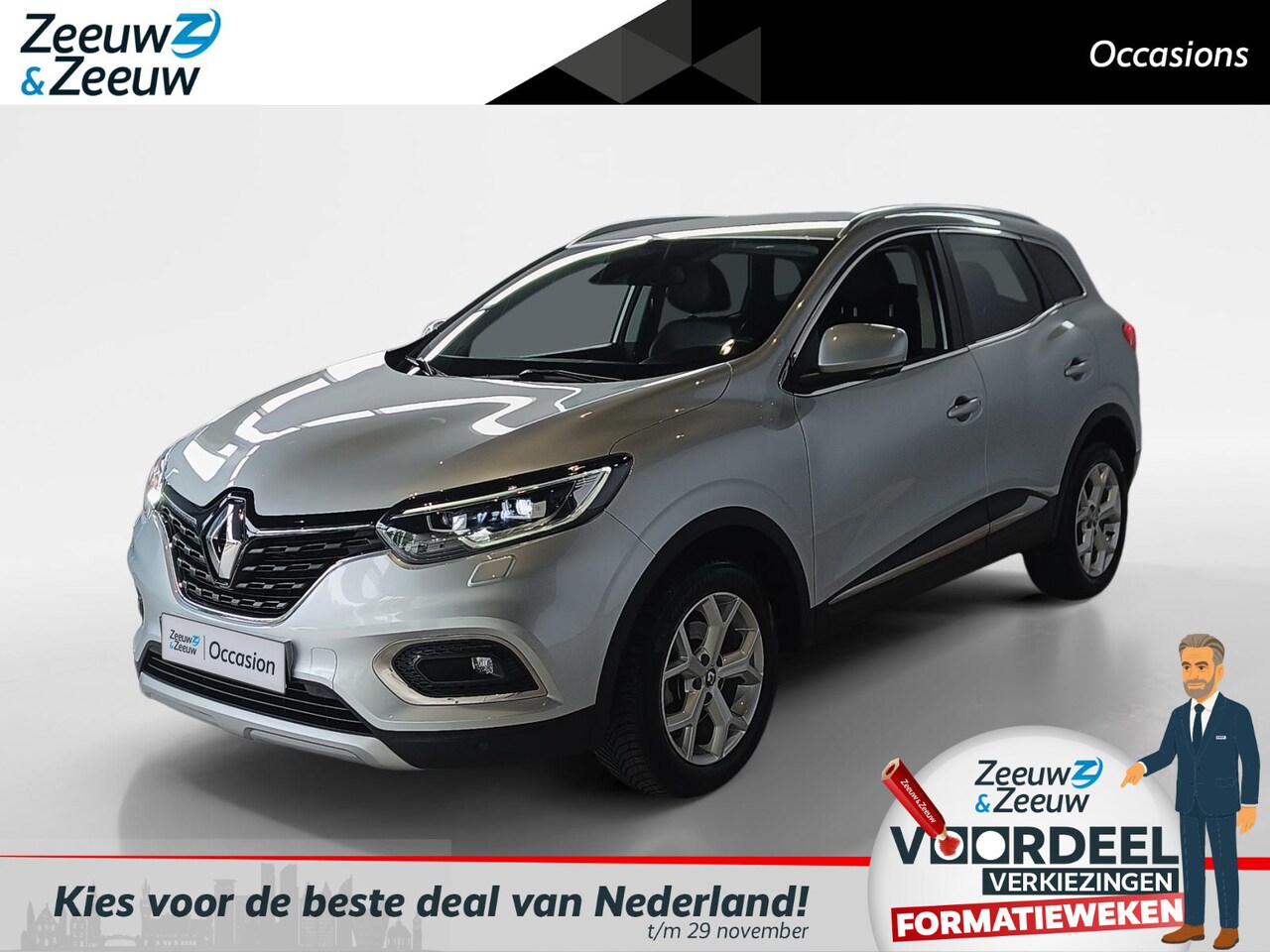 Renault Kadjar - 1.3 TCe *Automaat*Navi+Camera*Climate Control*Stoelverwarming*Cruise Control*Trekhaak* Zee - AutoWereld.nl